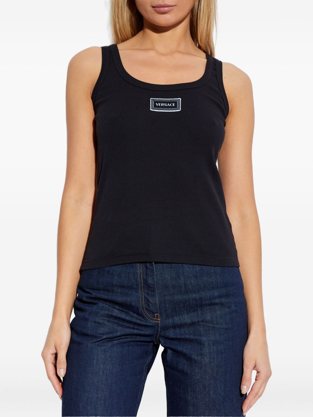 Versace Women Logo Cotton Tank Top VERSACE