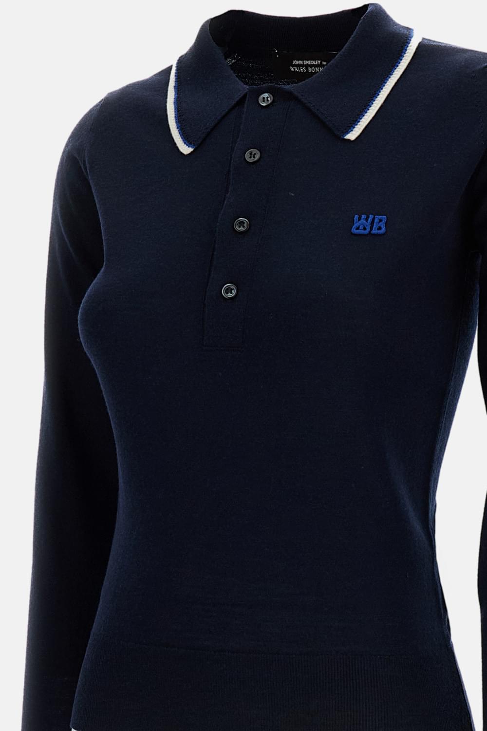 Wales Bonner Women Long-Sleeved Polo John Smedley For Wales Bonner WALES BONNER