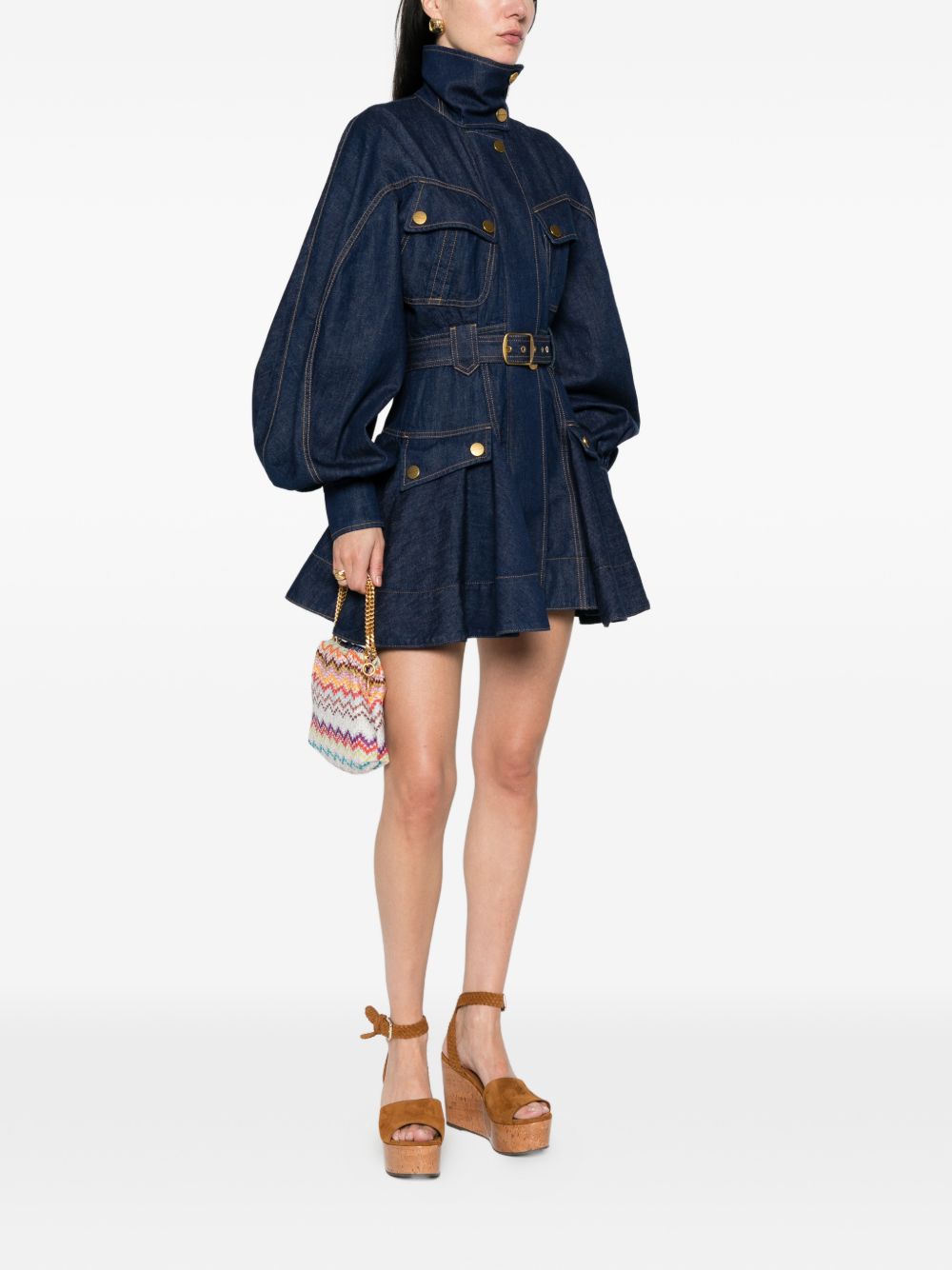 Zimmermann Women Luna Denim Utility Mini Dress ZIMMERMANN