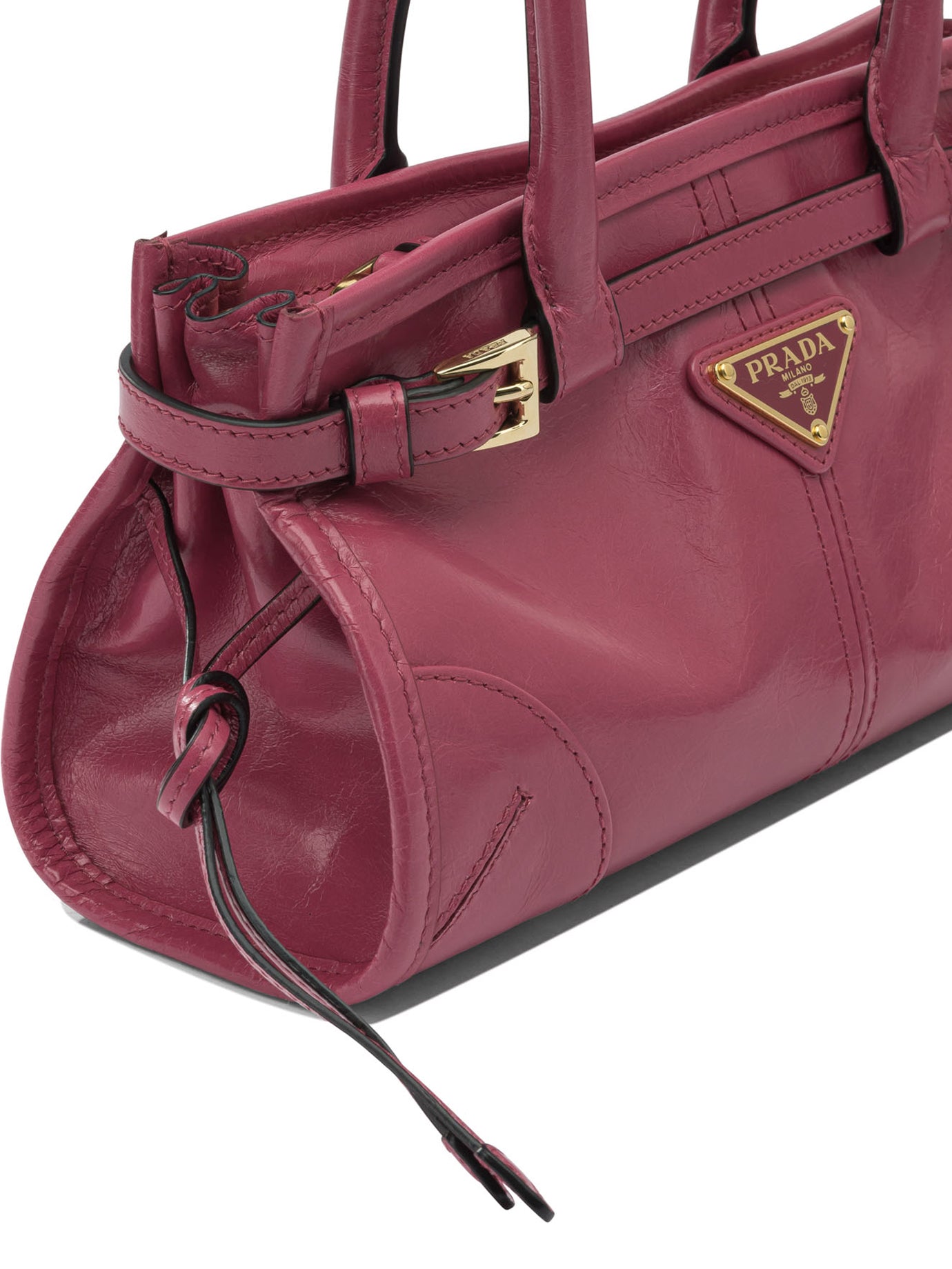 Prada Women Fuchsia Leather Mini Prada Bonnie Handbag PRADA