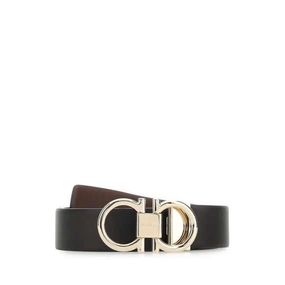 Salvatore Ferragamo Men Black Leather Belt FERRAGAMO