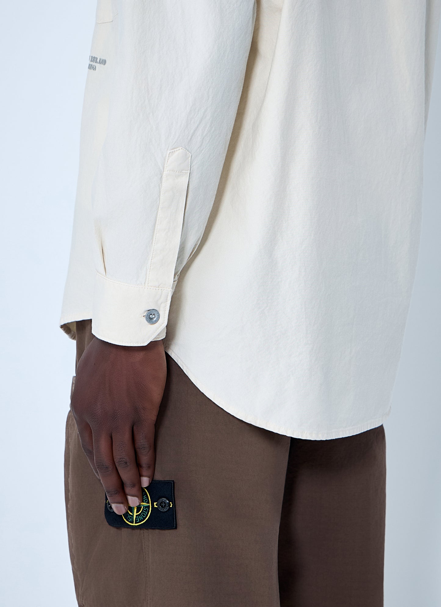 Stone Island Men Long Sleeve Cotton Button-Down Shirt STONE ISLAND