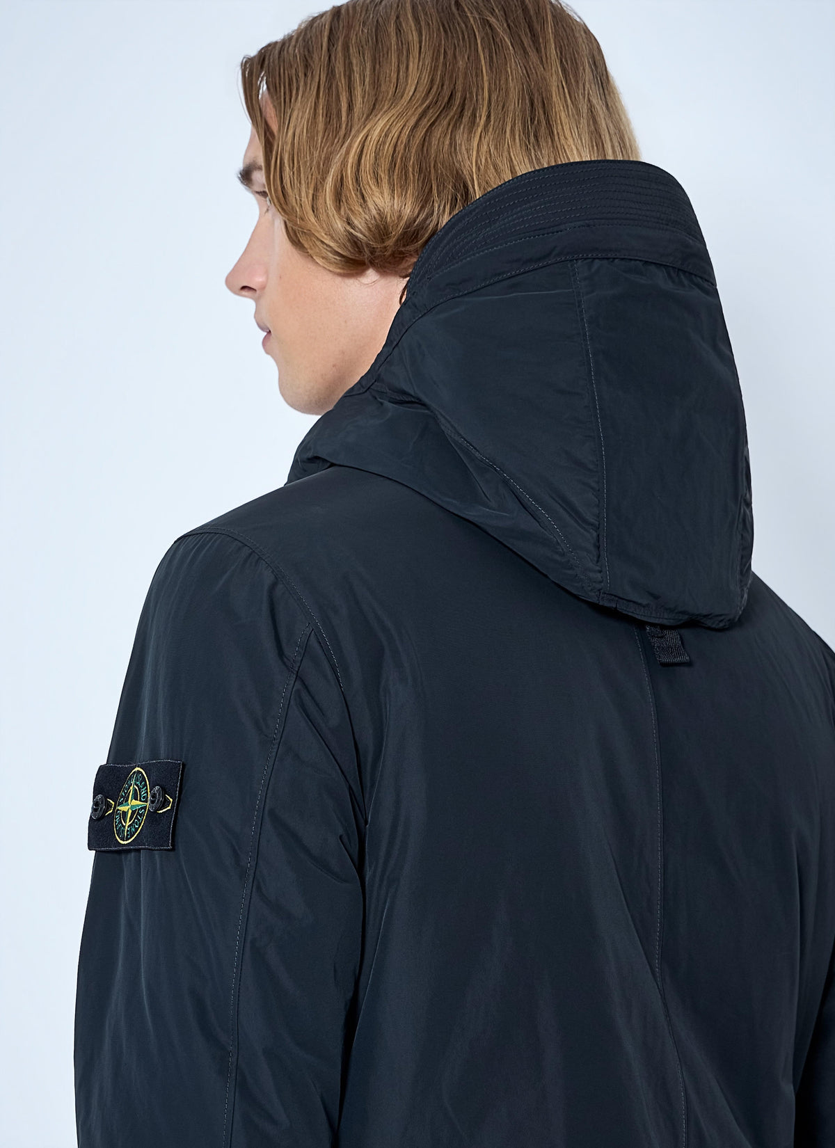 Stone Island Men Hooded Jacket With Patch Detail STONE ISLAND