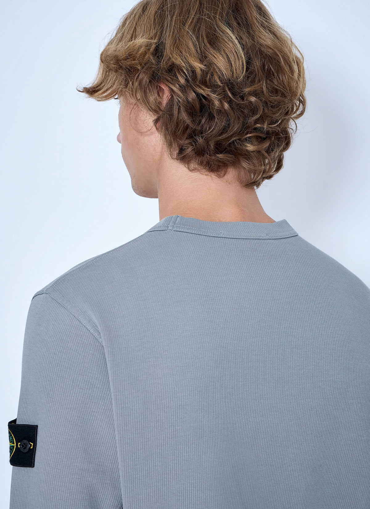 Stone Island Men Crewneck Sweatshirt With Sleeve Logo Patch STONE ISLAND