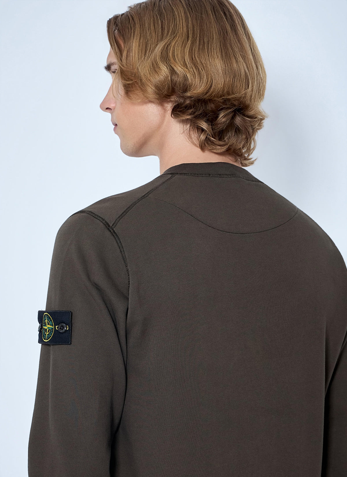 Stone Island Men Crewneck Sweatshirt With Sleeve Patch STONE ISLAND