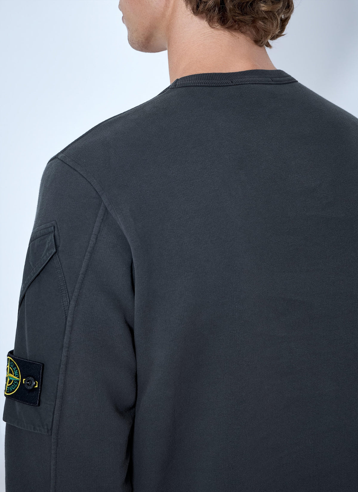 Stone Island Men Crewneck Sweatshirt With Sleeve Pocket STONE ISLAND