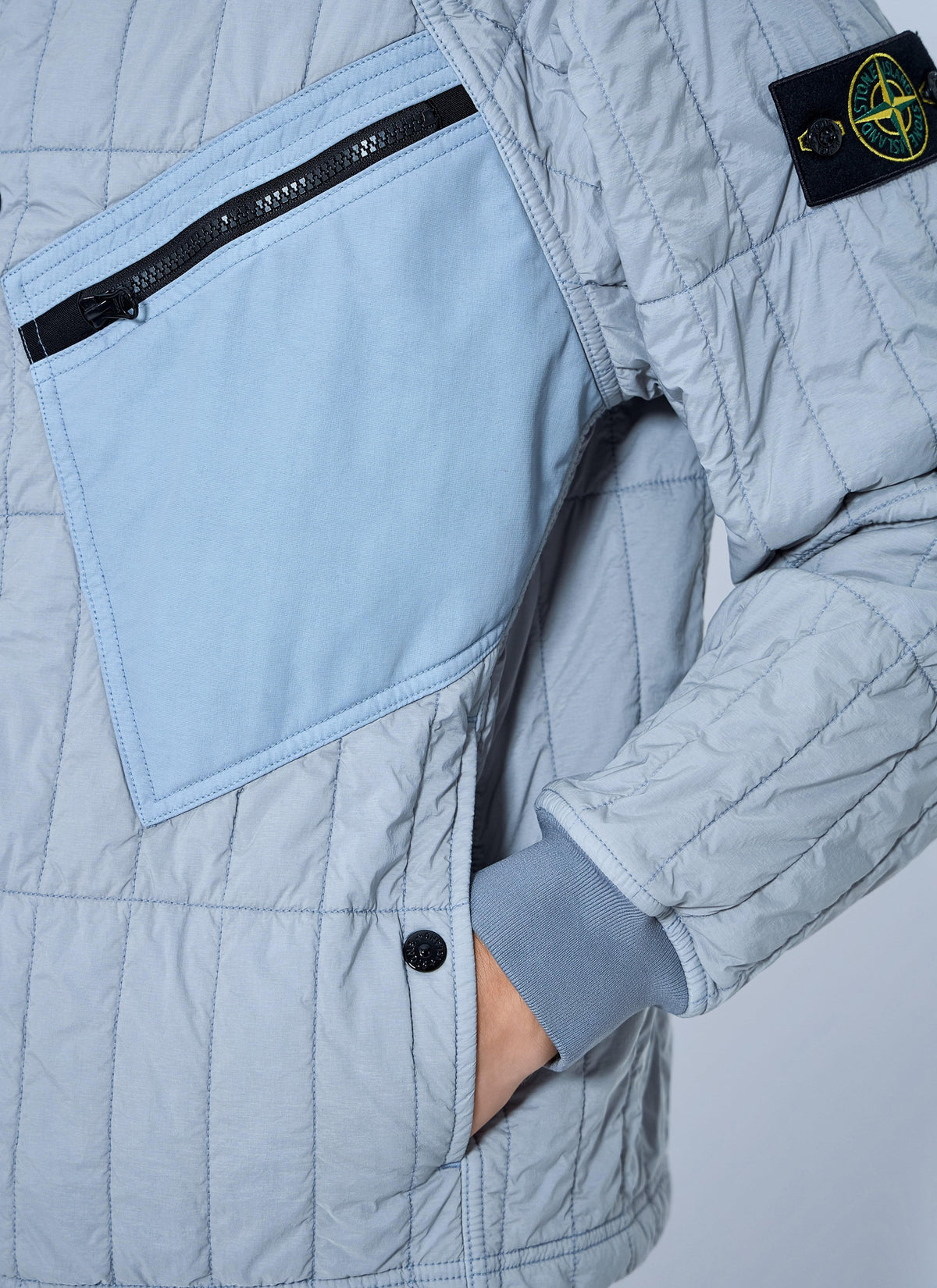 Stone Island Men Quilted Hooded Jacket STONE ISLAND