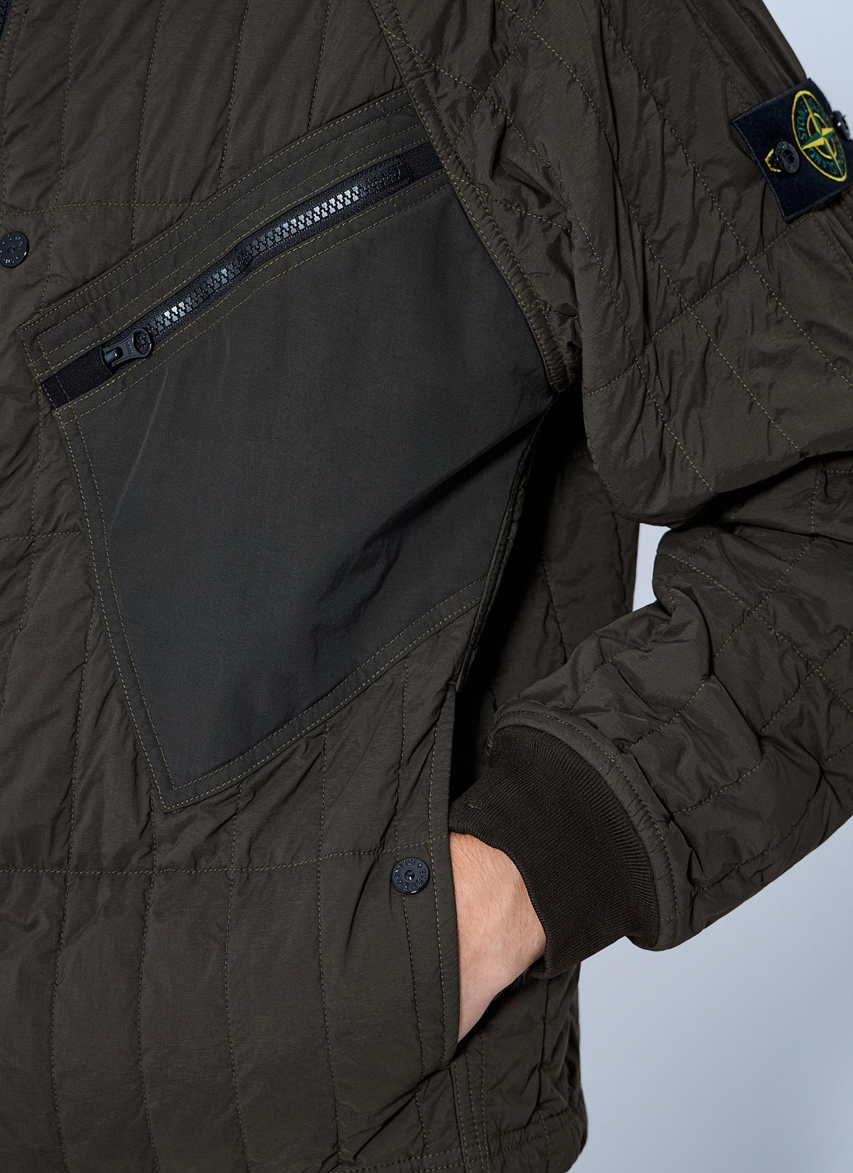 Stone Island Men Quilted Hooded Jacket STONE ISLAND