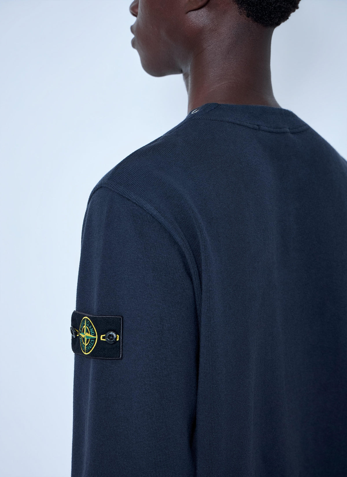 Stone Island Men Crewneck Sweatshirt With Sleeve Logo Patch STONE ISLAND