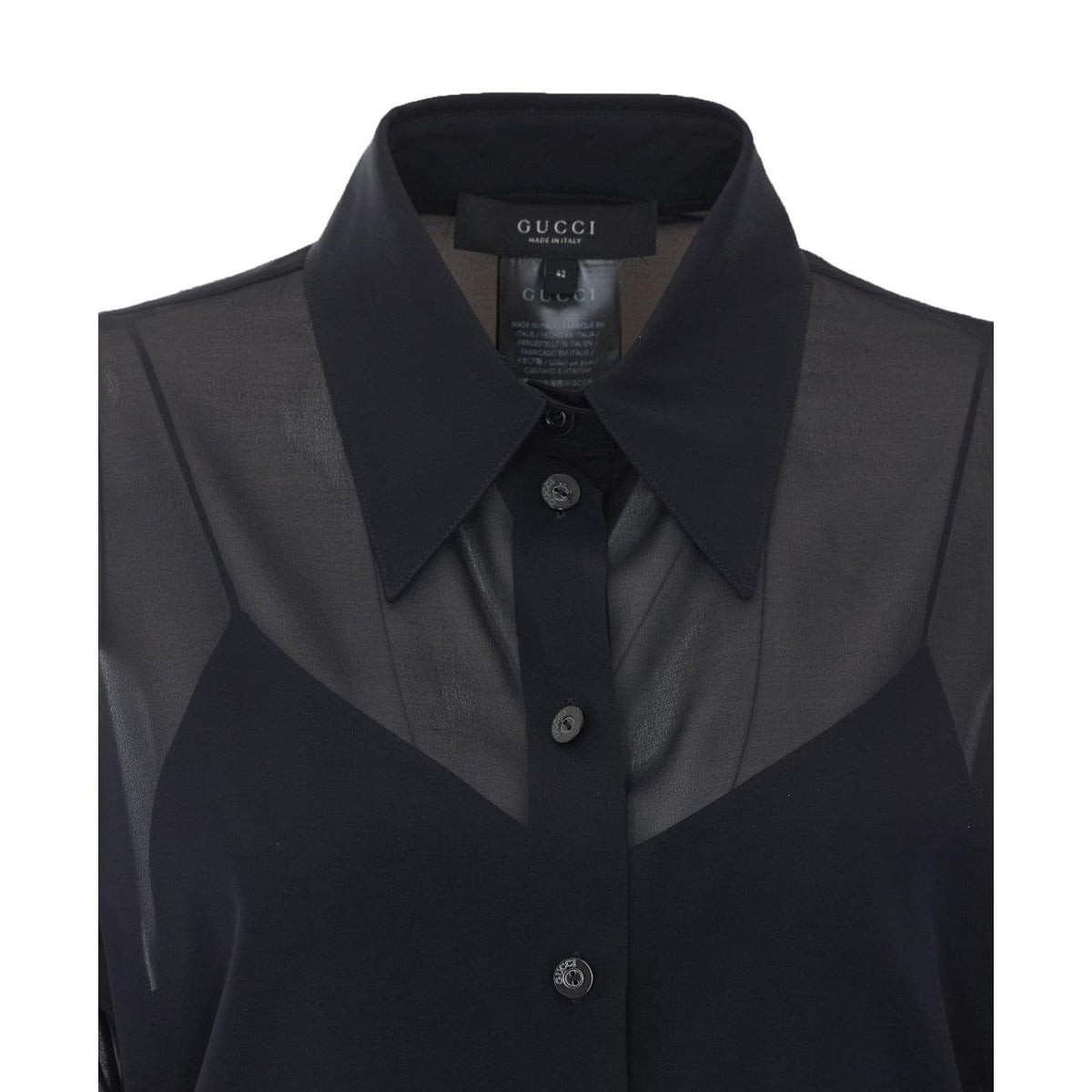 Gucci Women Stretch Silk Chiffon Shirt GUCCI