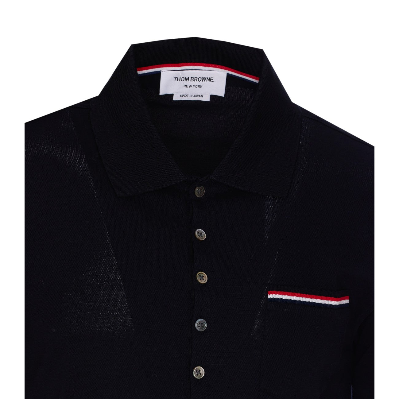 Thom Browne Men Stripe Logo Piquet Polo THOM BROWNE