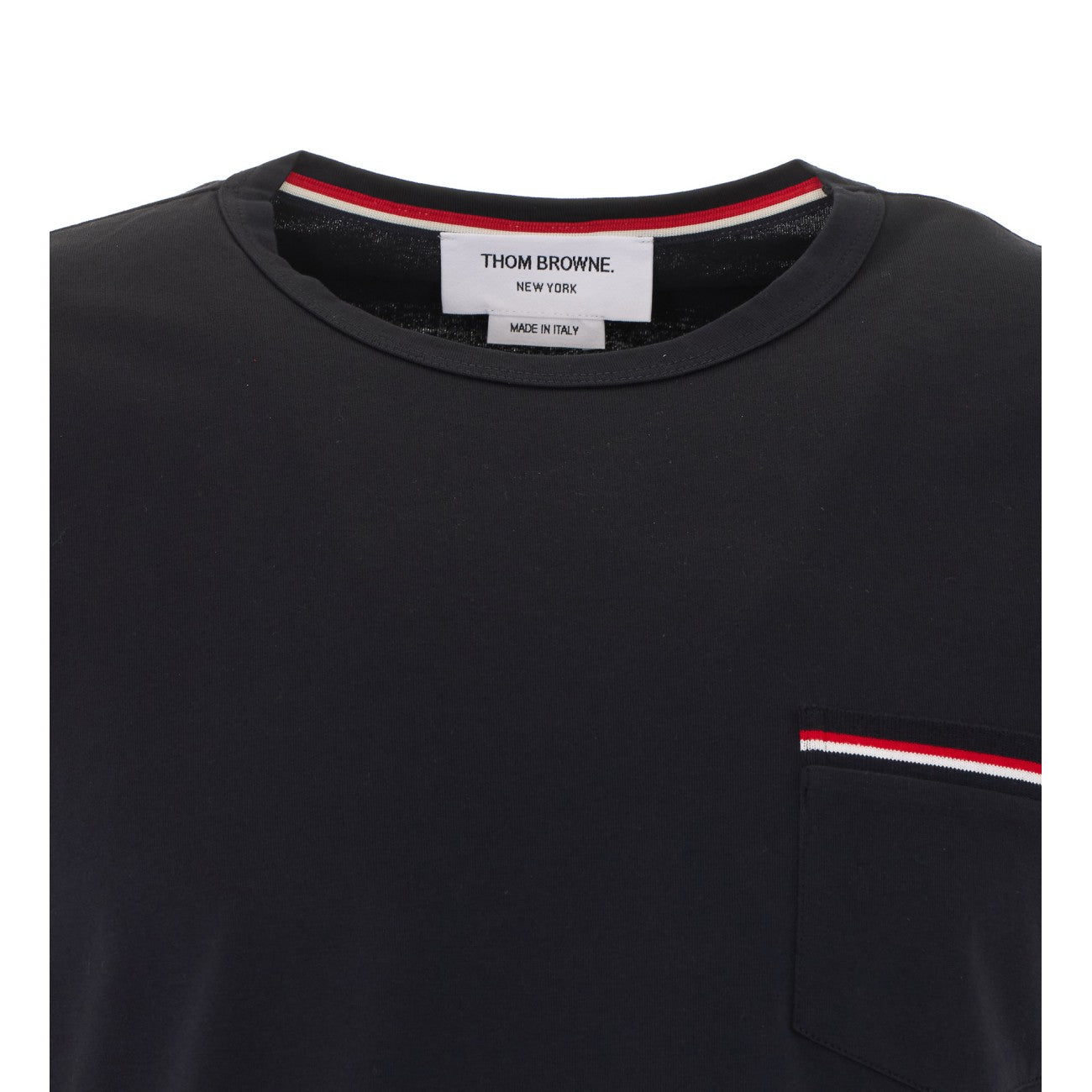 Thom Browne Men Stripe Logo T-Shirt THOM BROWNE
