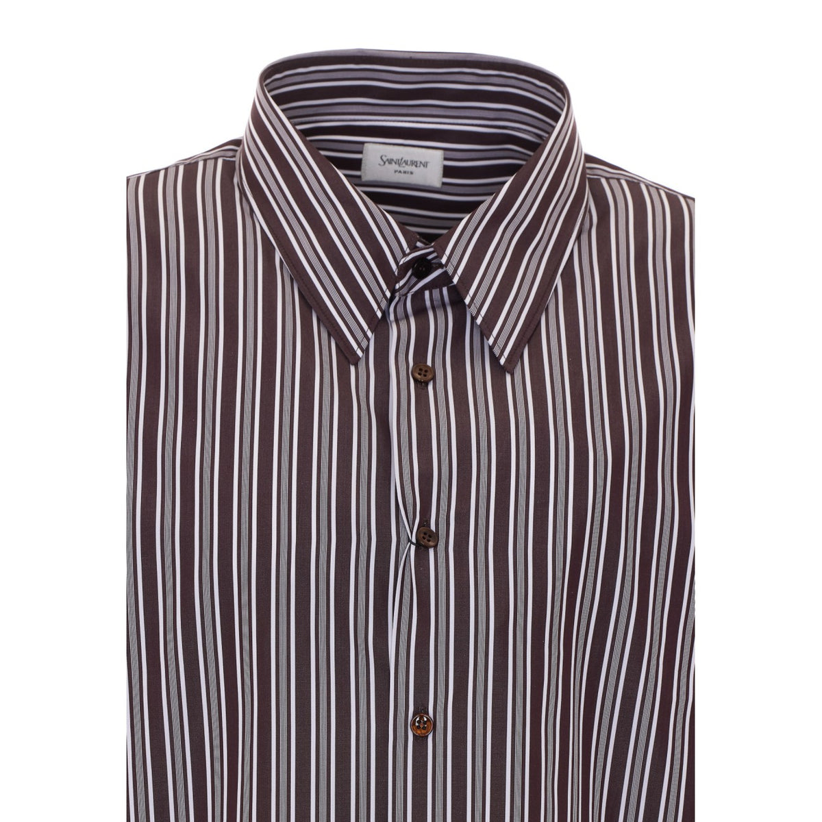 Saint Laurent Men Striped Cotton Poplin Shirt SAINT LAURENT