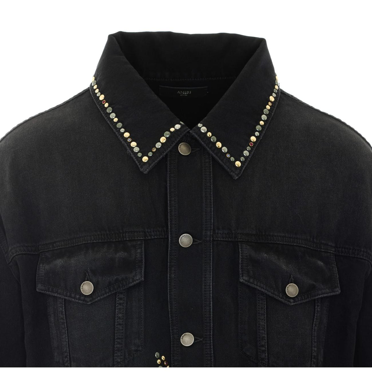 Amiri Men Studs Flames Trucker Jacket AMIRI