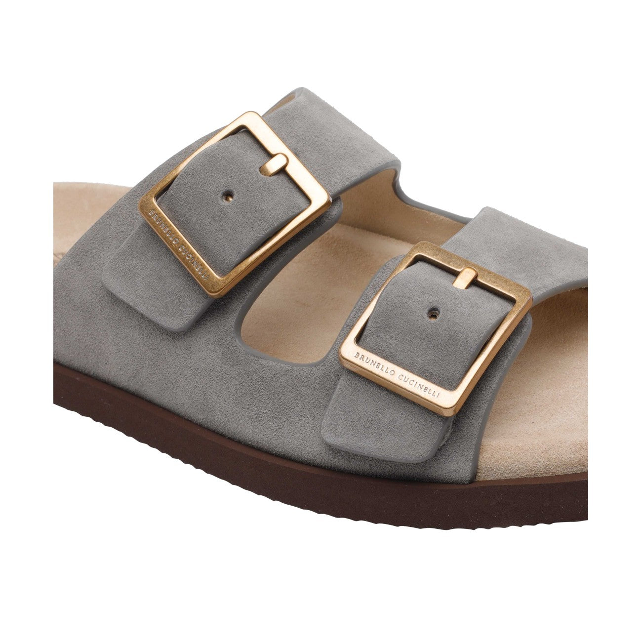 Brunello Cucinelli Men Suede Slides BRUNELLO CUCINELLI
