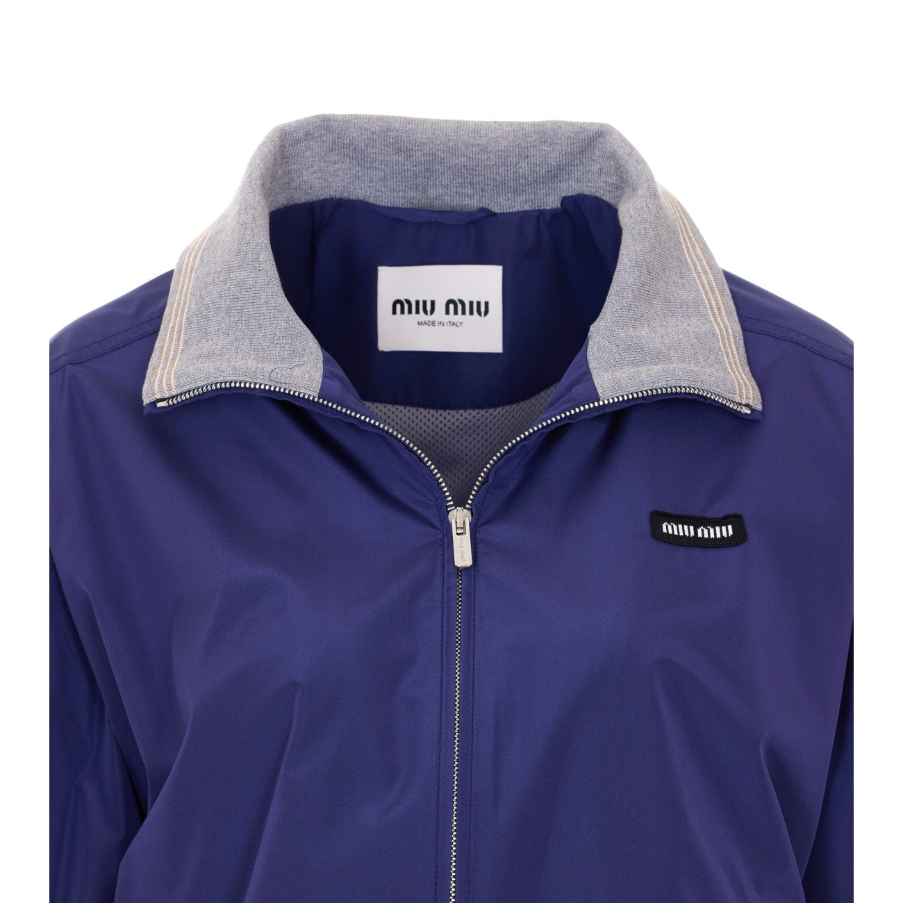 Miu Miu Women Tec Popeline Blouson With Logo