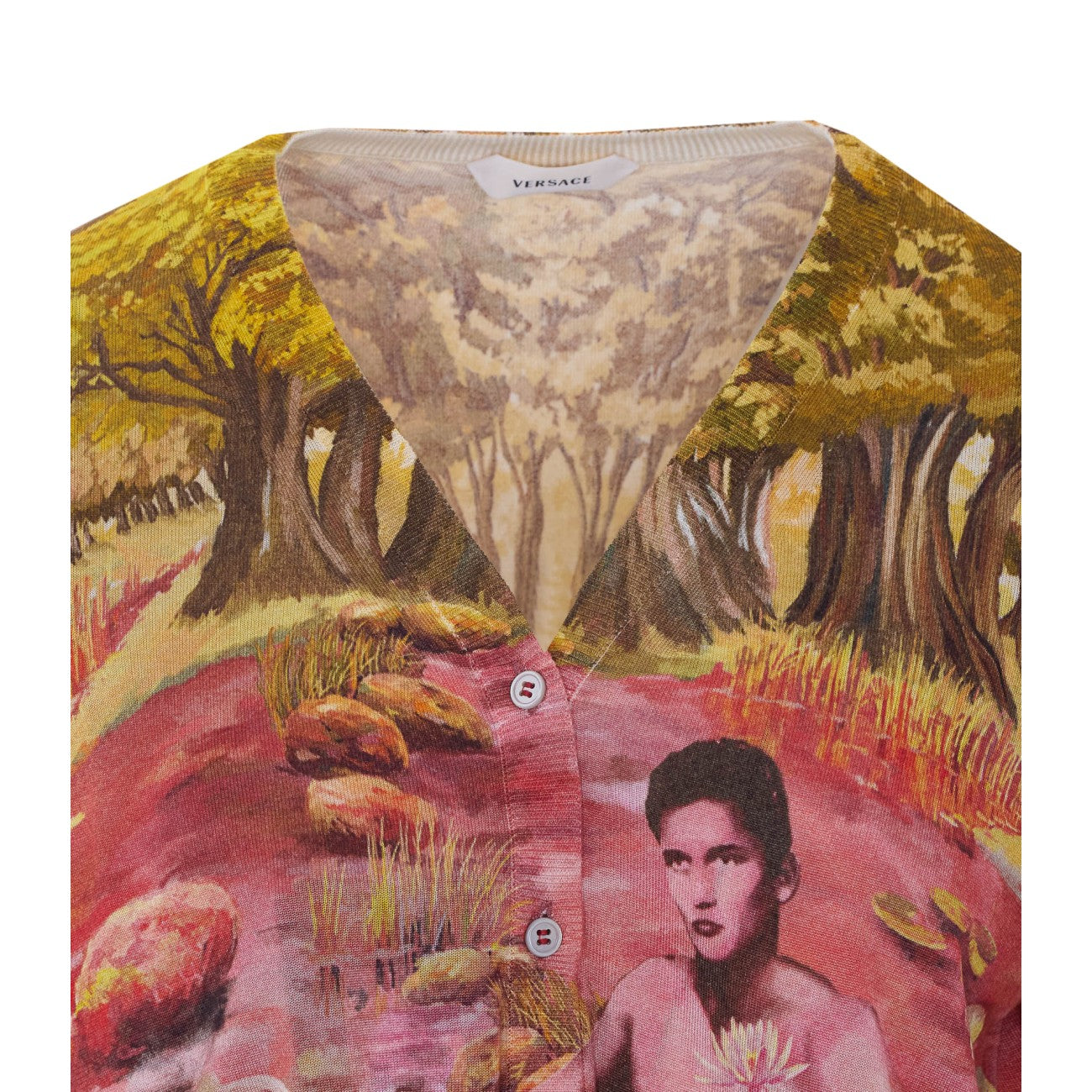 Versace Women The Naturist Print Silk Cardigan VERSACE