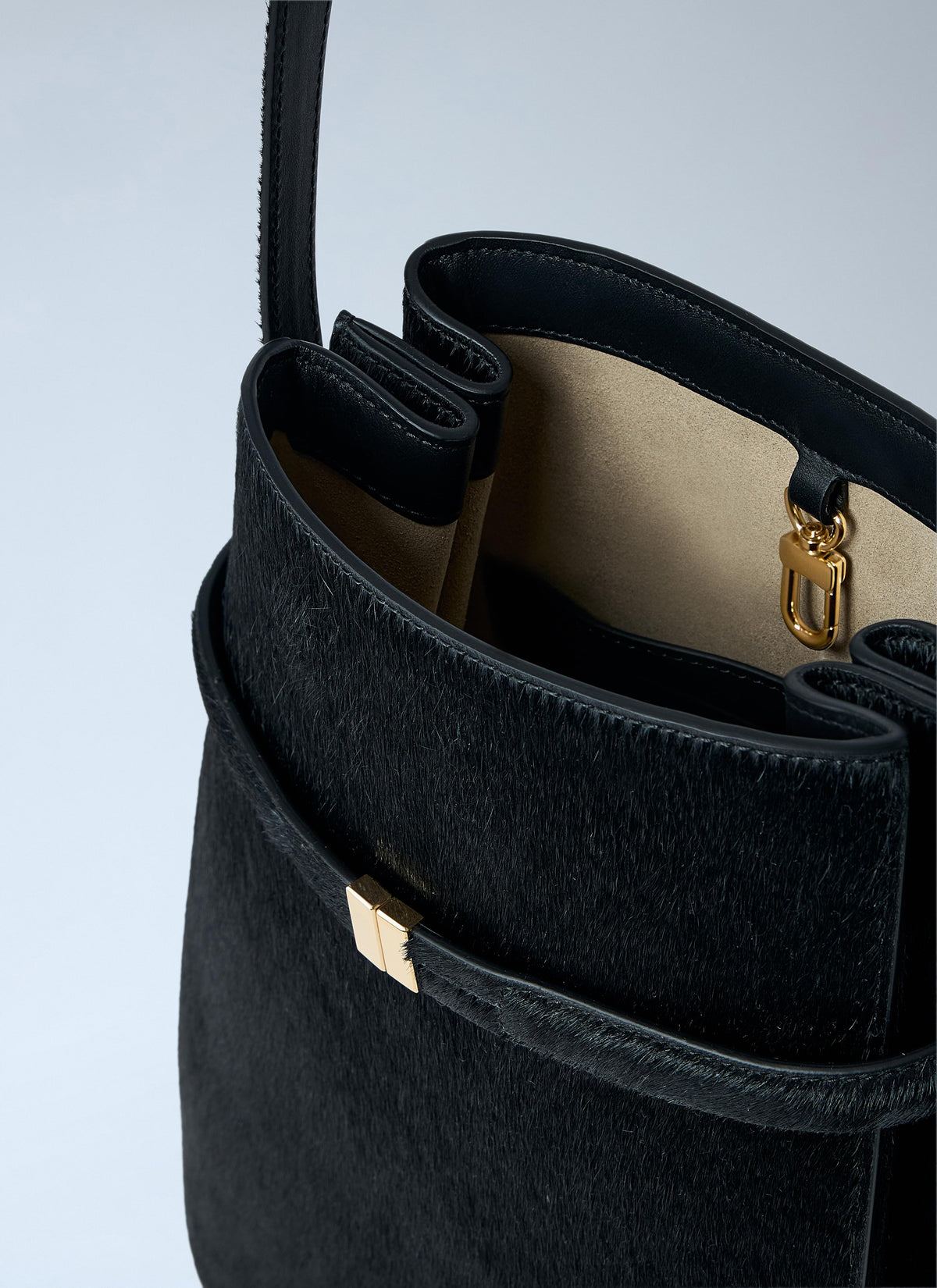 Toteme Women Belted Pony Hair Bucket Bag TOTEME