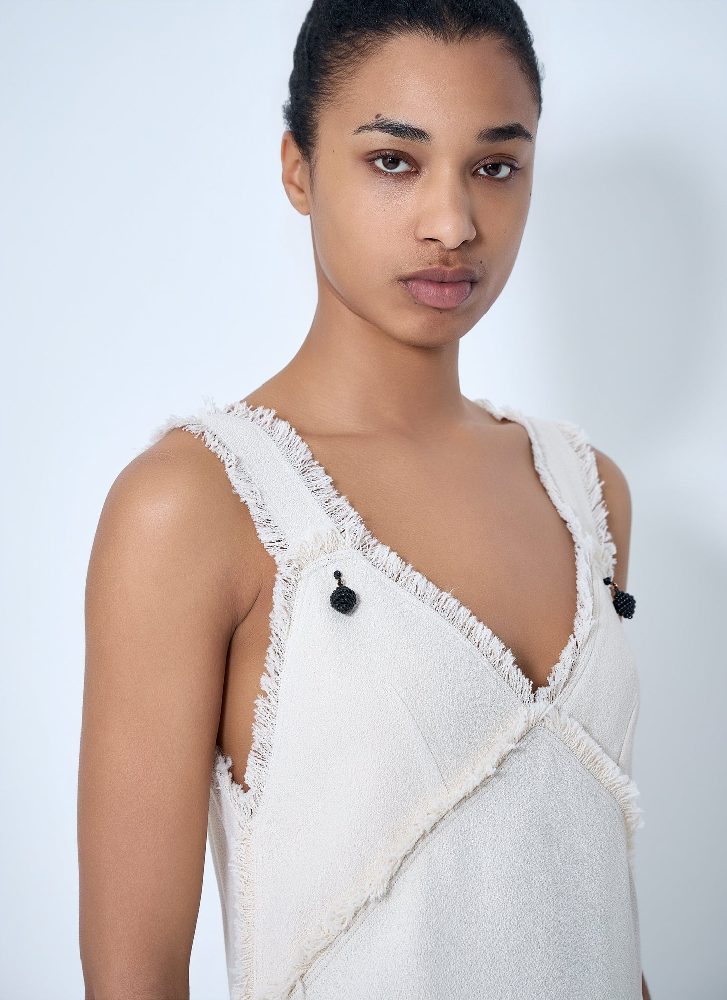 Toteme Women Bouclé Maxi Dress With Frayed Edges TOTEME
