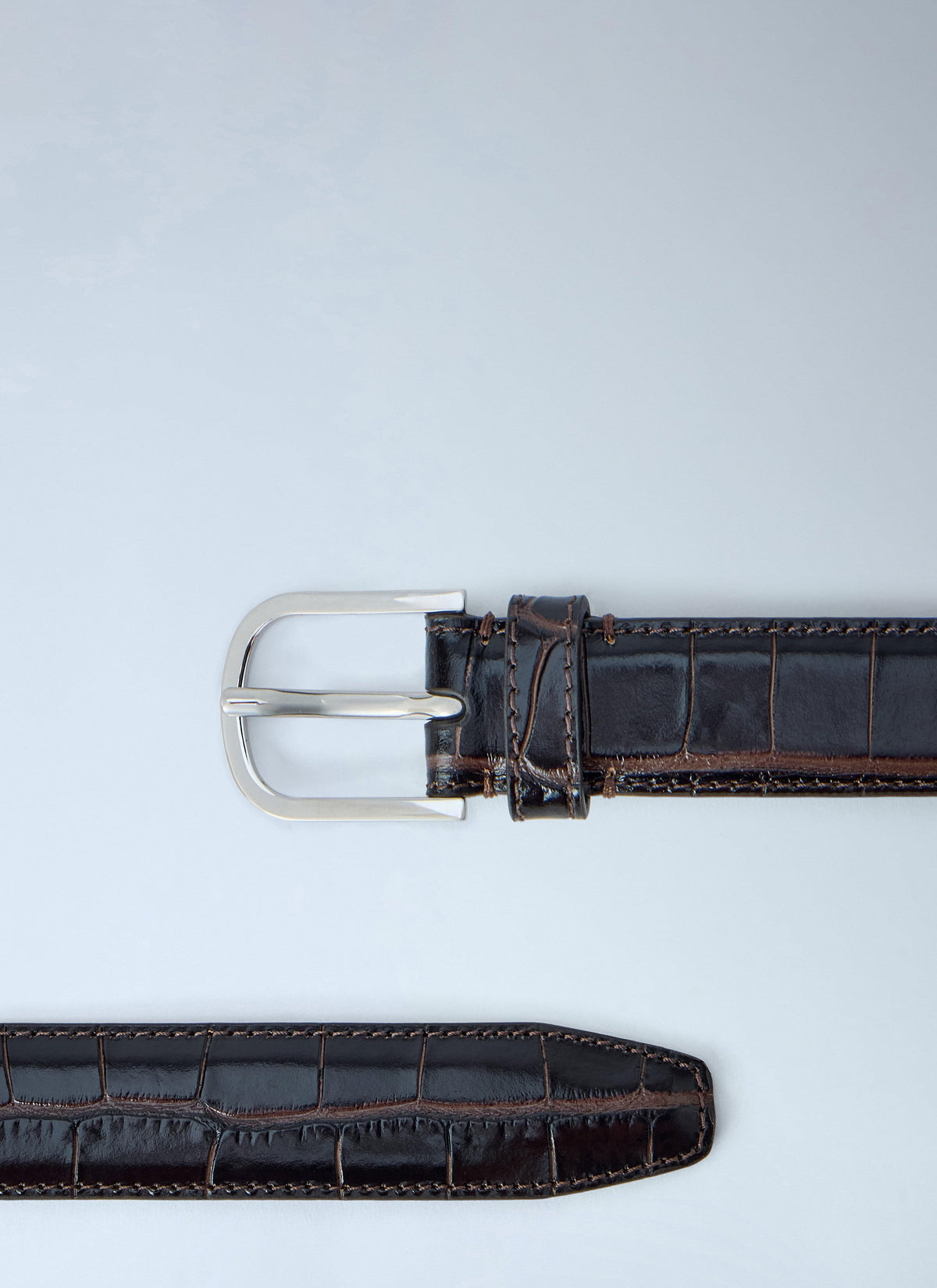 Toteme Women Slim Croco-Embossed Belt TOTEME
