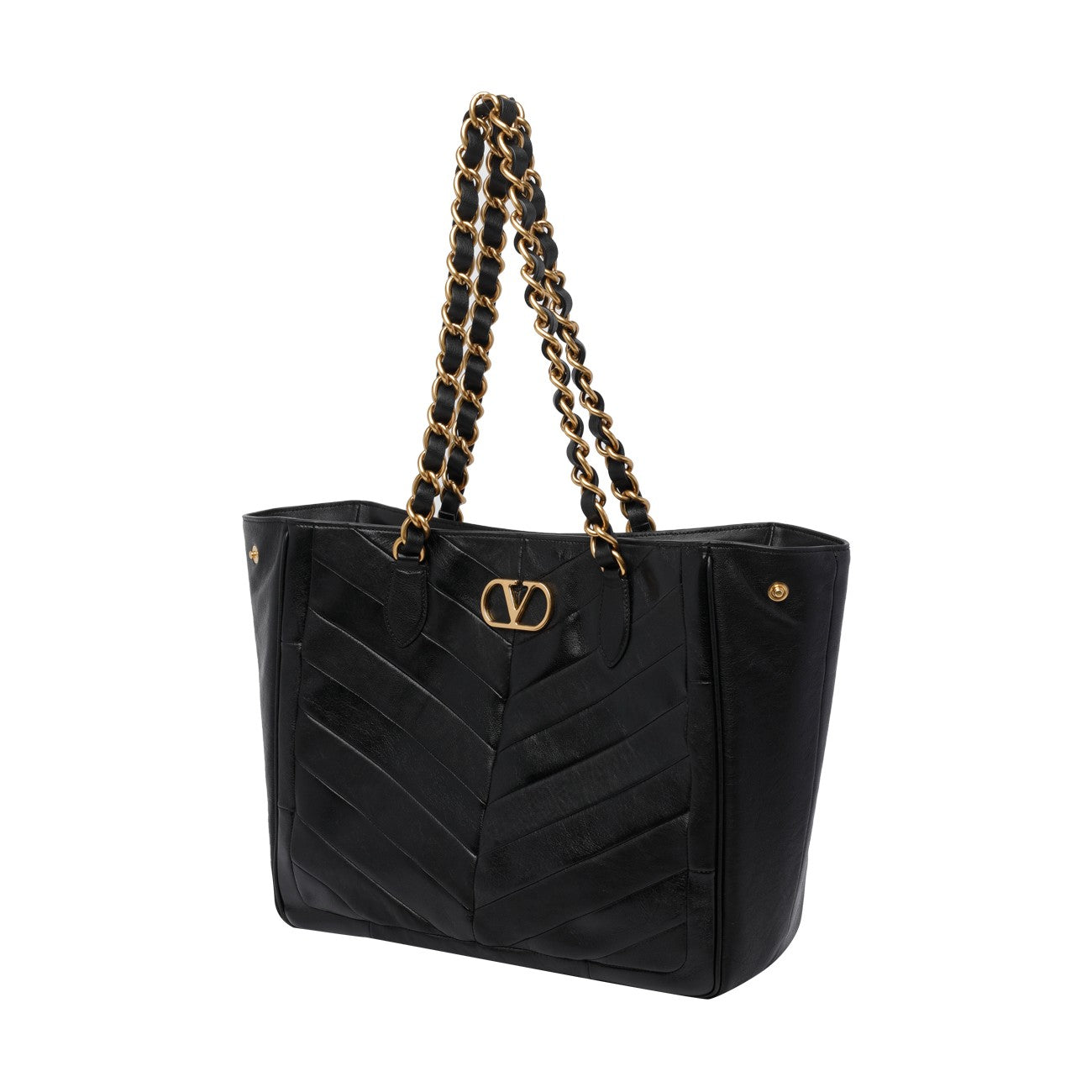 Valentino Garavani Women Valentino Garavani Laseine Chevron Motif Shopping Bag VALENTINO GARAVANI
