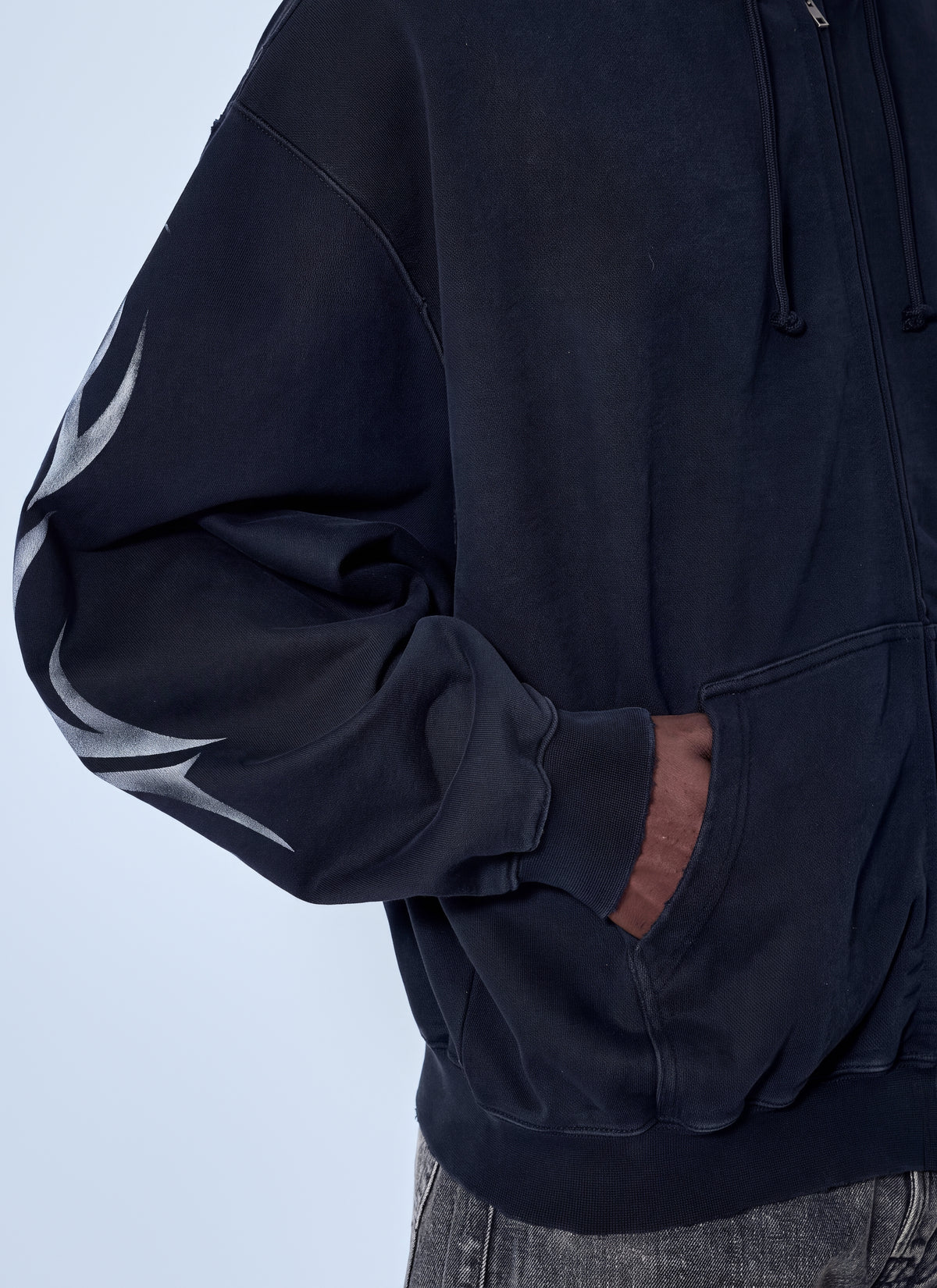 Vetements Men Graffiti Tribal Zip-Up Hoodie VETEMENTS