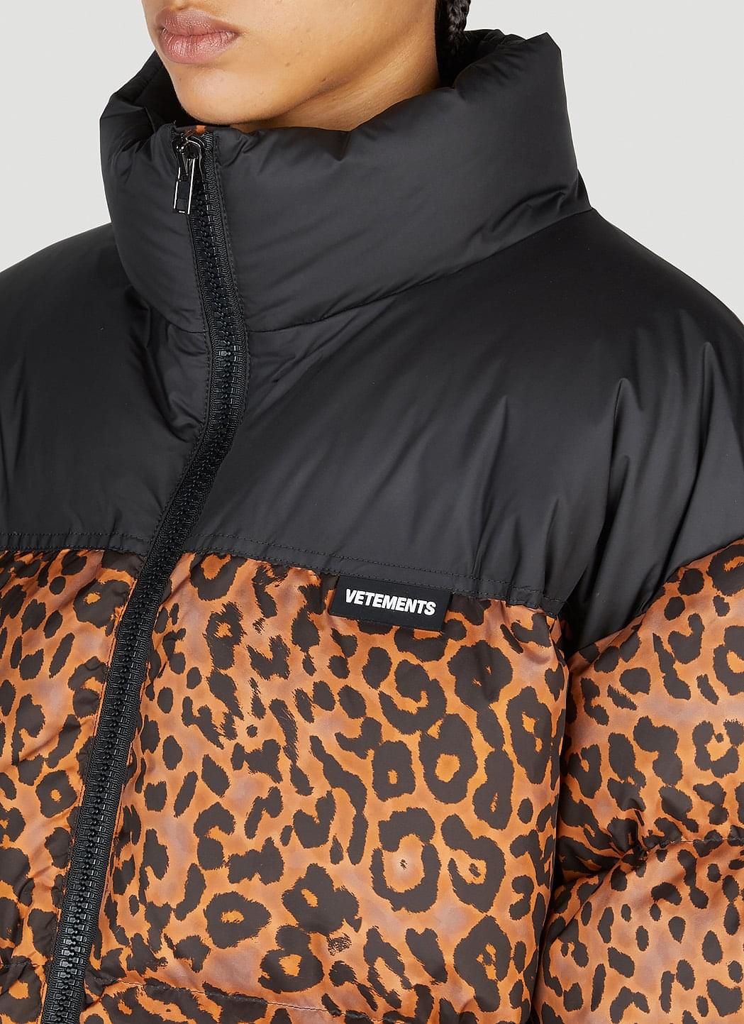 Vetements Women Leopard Print Puffer Jacket VETEMENTS