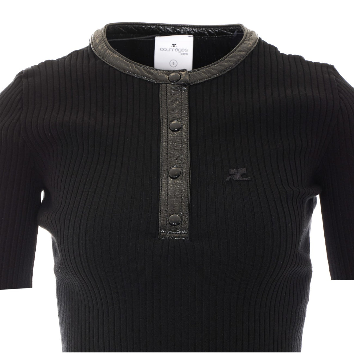 Courreges Women Vinyl And Knit T-Shirt COURREGES