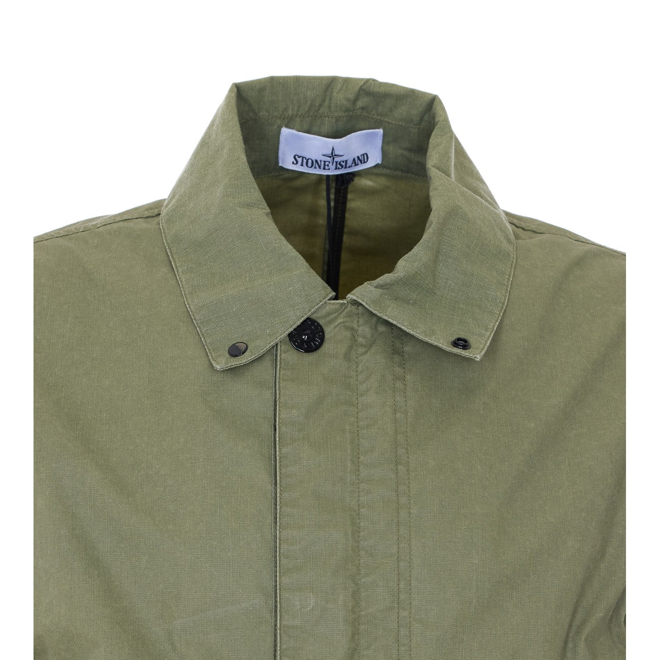 Stone Island Men Waxed Pigment Cotton Tela Logo Jacket STONE ISLAND