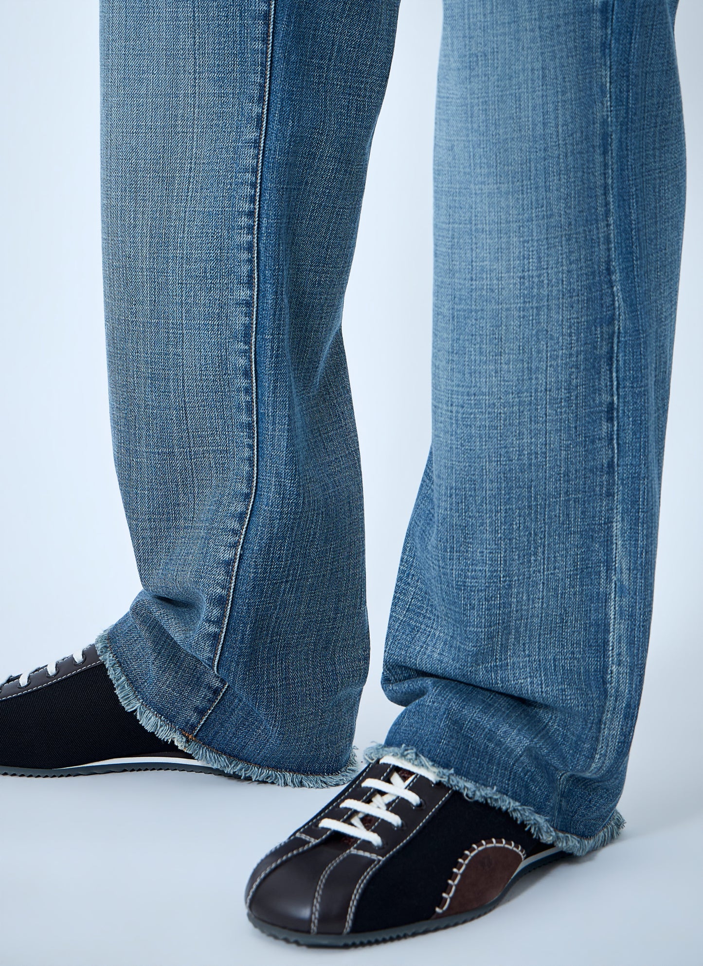 Wales Bonner Men Patched Slub Wide-Leg Jeans WALES BONNER