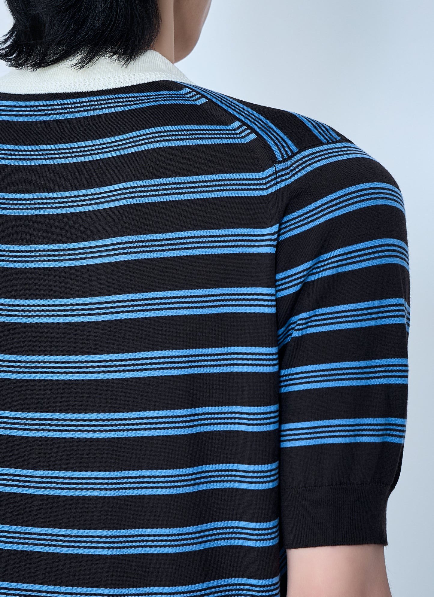 Wales Bonner Men Striped Knit Polo Shirt WALES BONNER