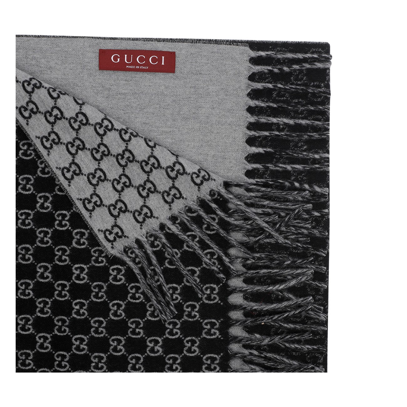 Gucci Men Wool And Cashmere Scarf Gg