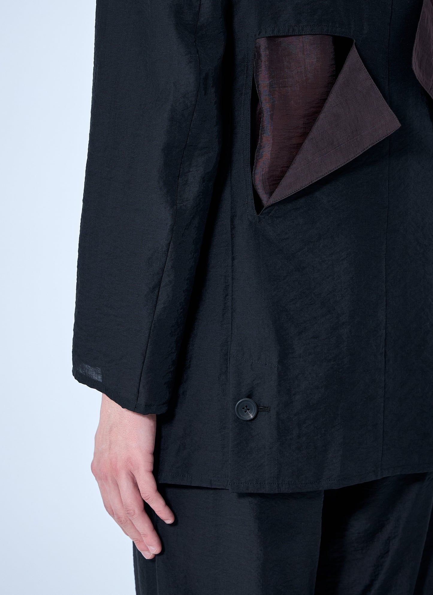 Yohji Yamamoto Men Cut-Off Single-Breasted Blazer YOHJI YAMAMOTO