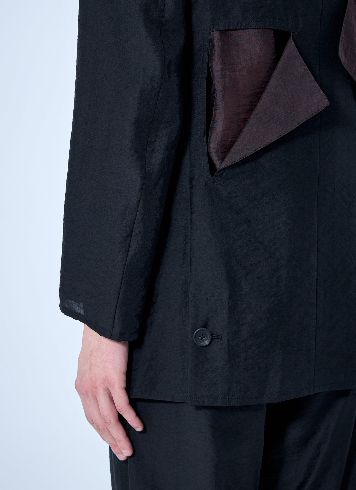 Yohji Yamamoto Men Cut-Off Single-Breasted Blazer YOHJI YAMAMOTO