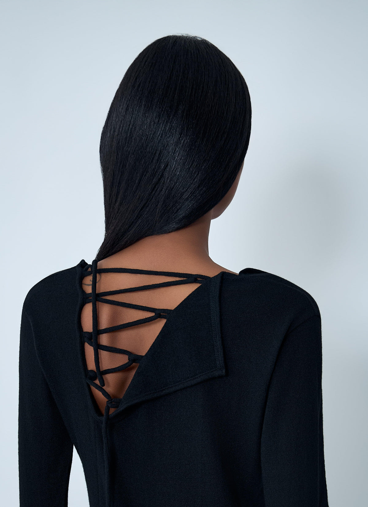 Yohji Yamamoto Women Lace-Up Wool Sweater YOHJI YAMAMOTO