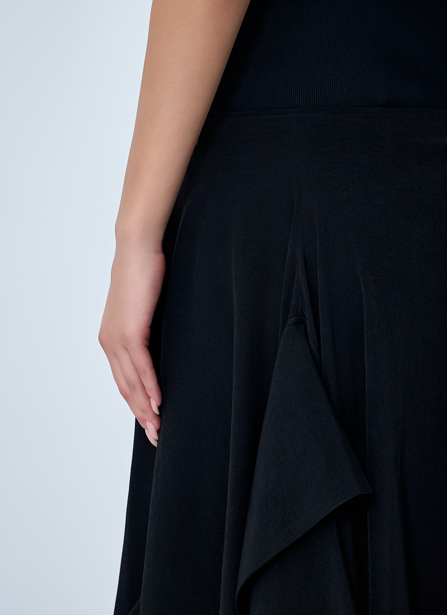 Yohji Yamamoto Women Paneled Flare Midi Skirt YOHJI YAMAMOTO