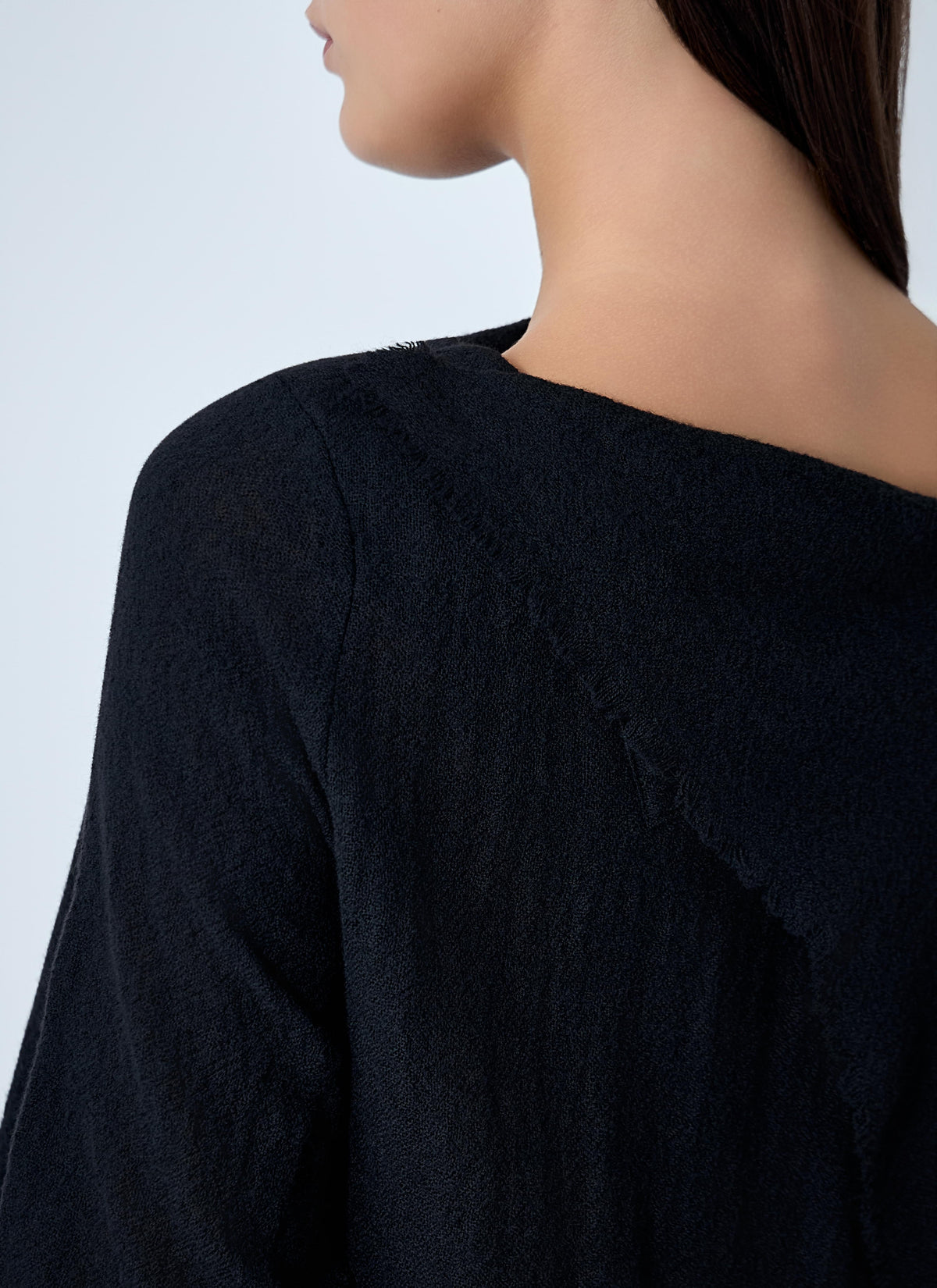 Yohji Yamamoto Women Gauzed Frilled Blouse YOHJI YAMAMOTO