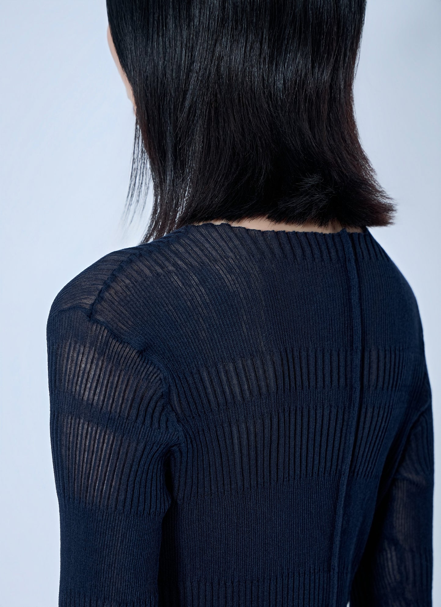 Yohji Yamamoto Women Rib Tuck D Round Neck Top YOHJI YAMAMOTO