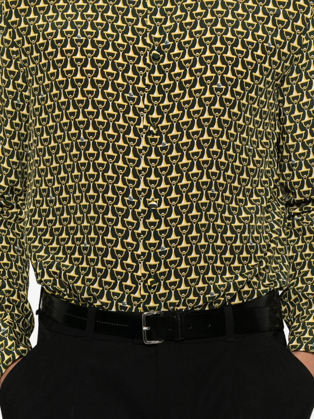 Gucci Men Classic Skinny `Horsebit` Shirt