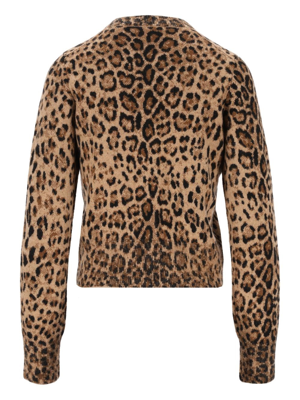 Burberry Women Animal Print Wool And Cashmere Cardigan BURBERRY
