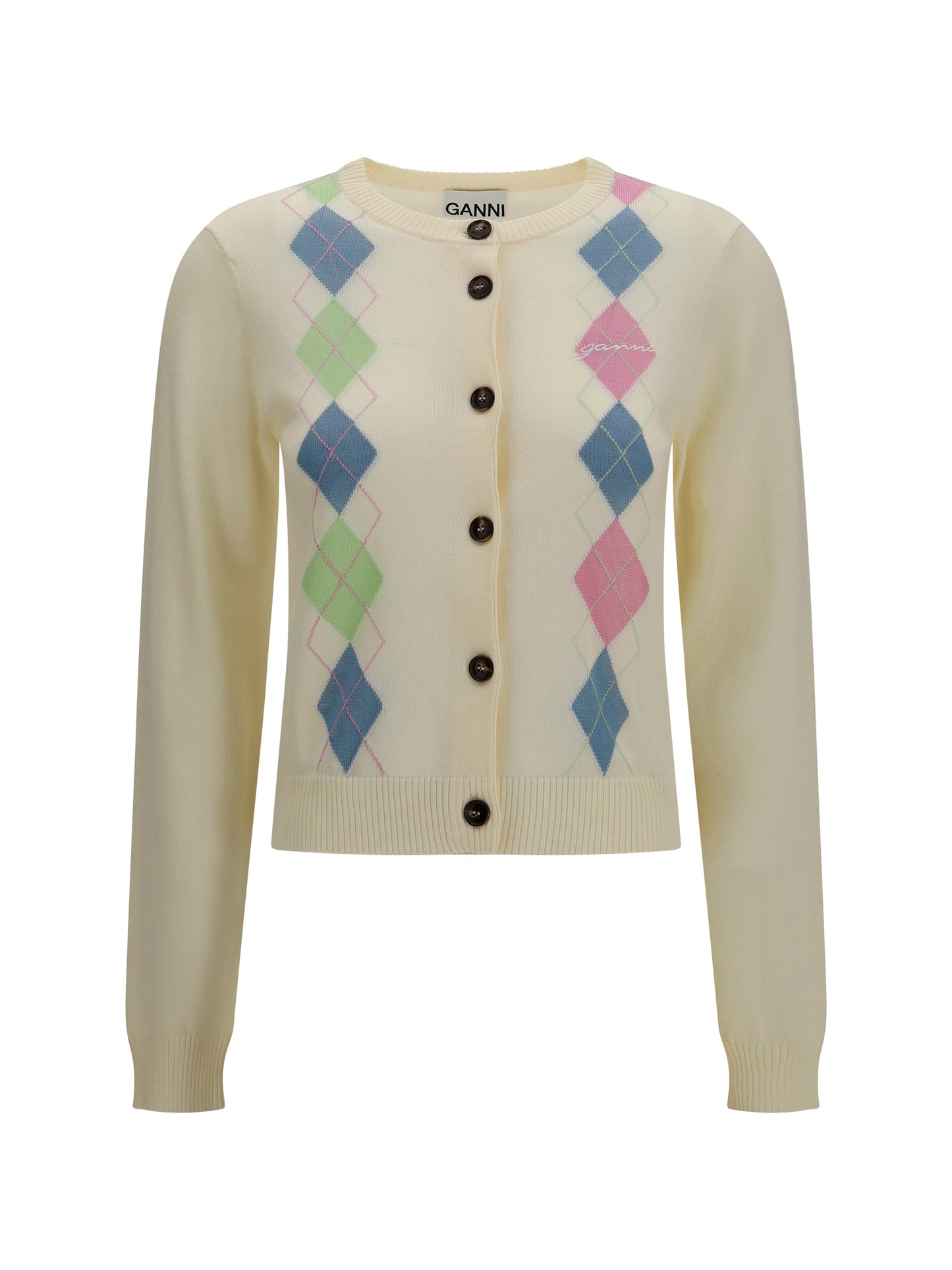 Ganni Women Diamond-Pattern Cardigan GANNI