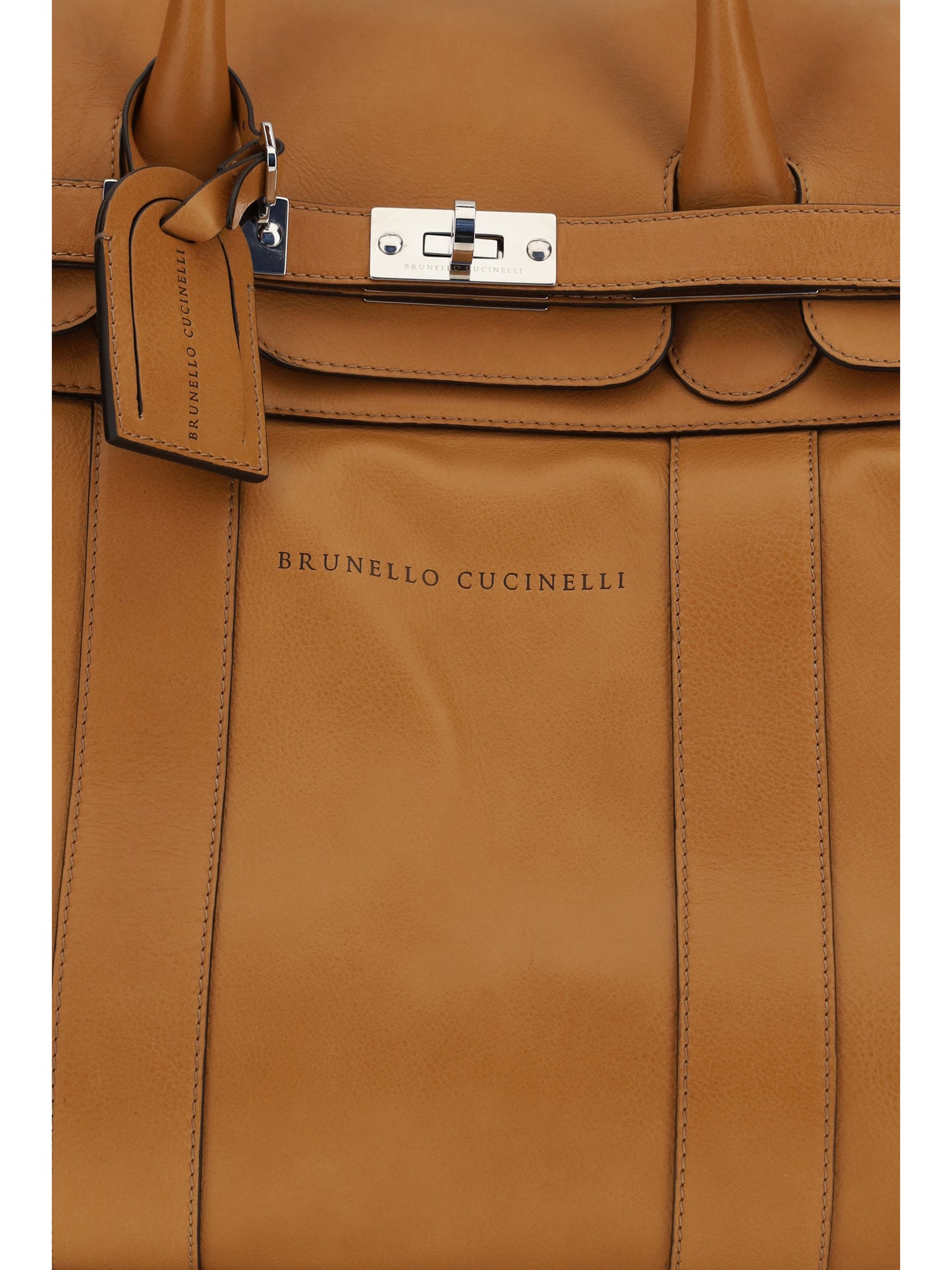 Brunello Cucinelli Men Leather Travel Bag With Logo BRUNELLO CUCINELLI