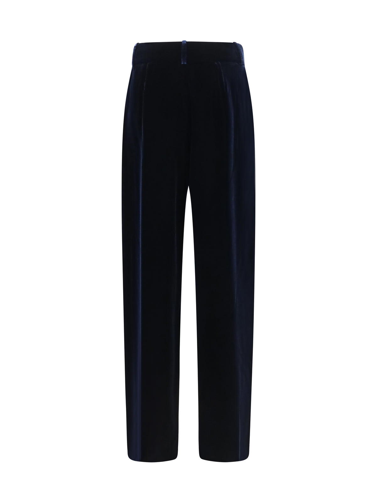 Giorgio Armani Women Wide Leg Pants With Double Pleats In Viscose And Silk Velvet GIORGIO ARMANI