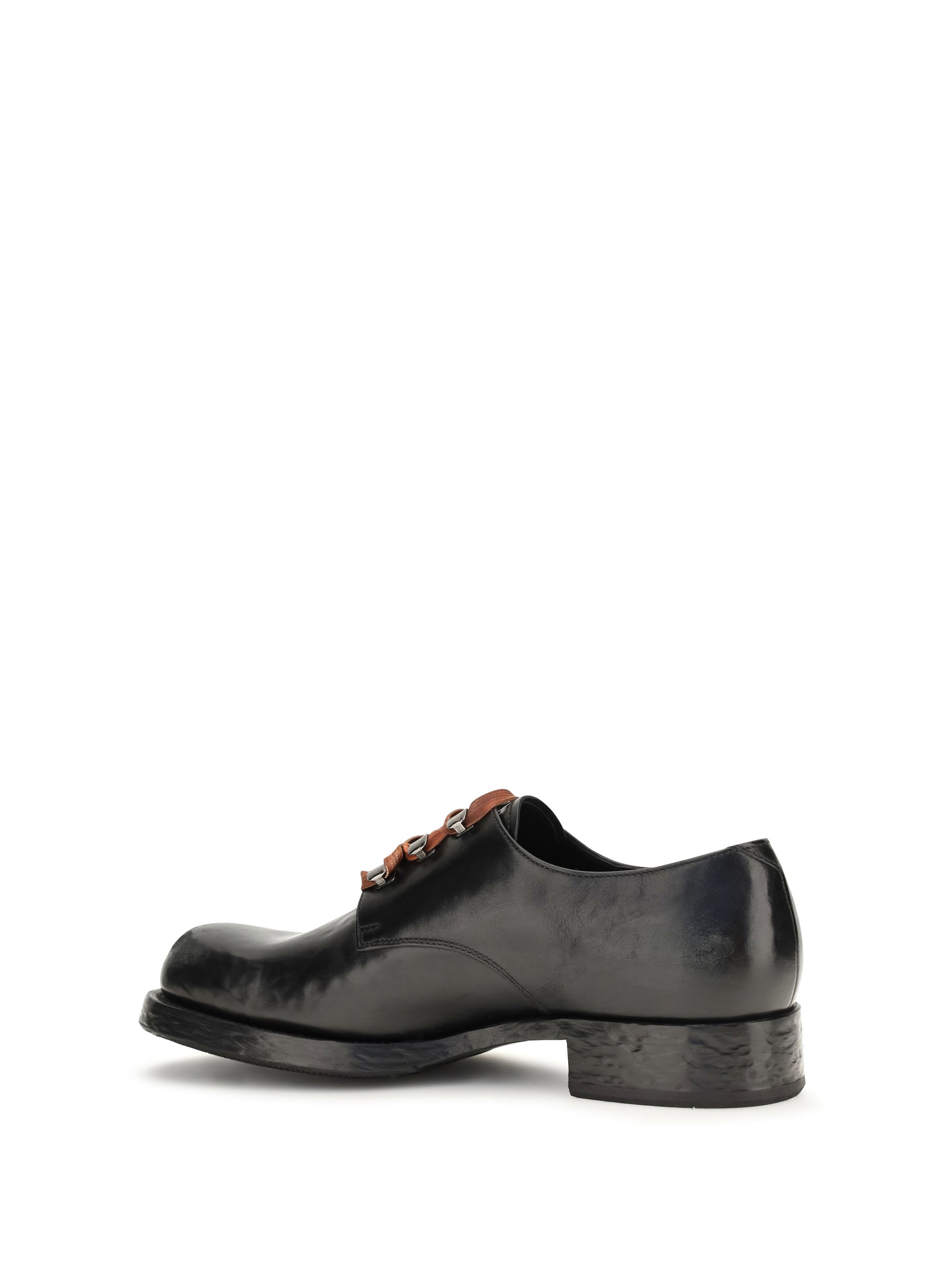 Prada Men Distressed Leather Lace-Up Shoes PRADA