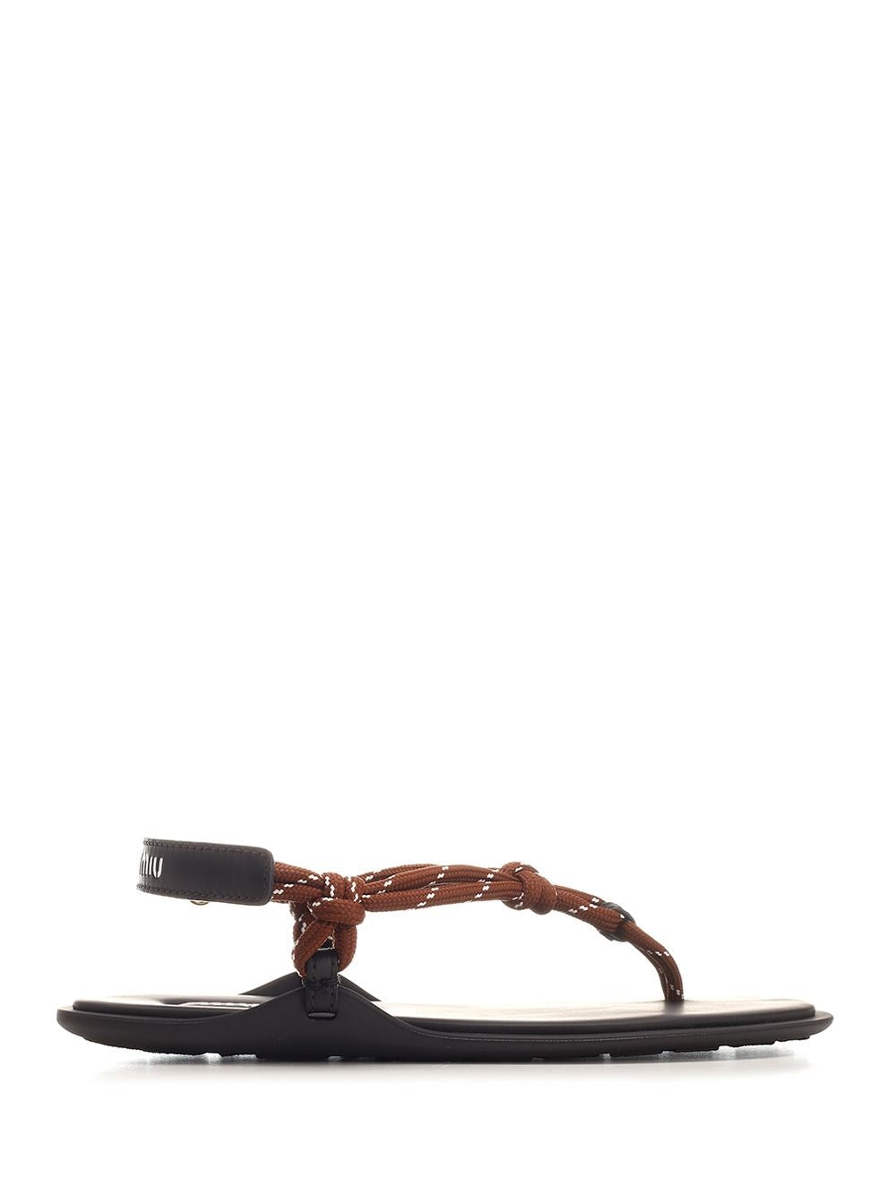 Miu Miu Women "Riviere" Flat Sandal In Rope And Leather MIU MIU
