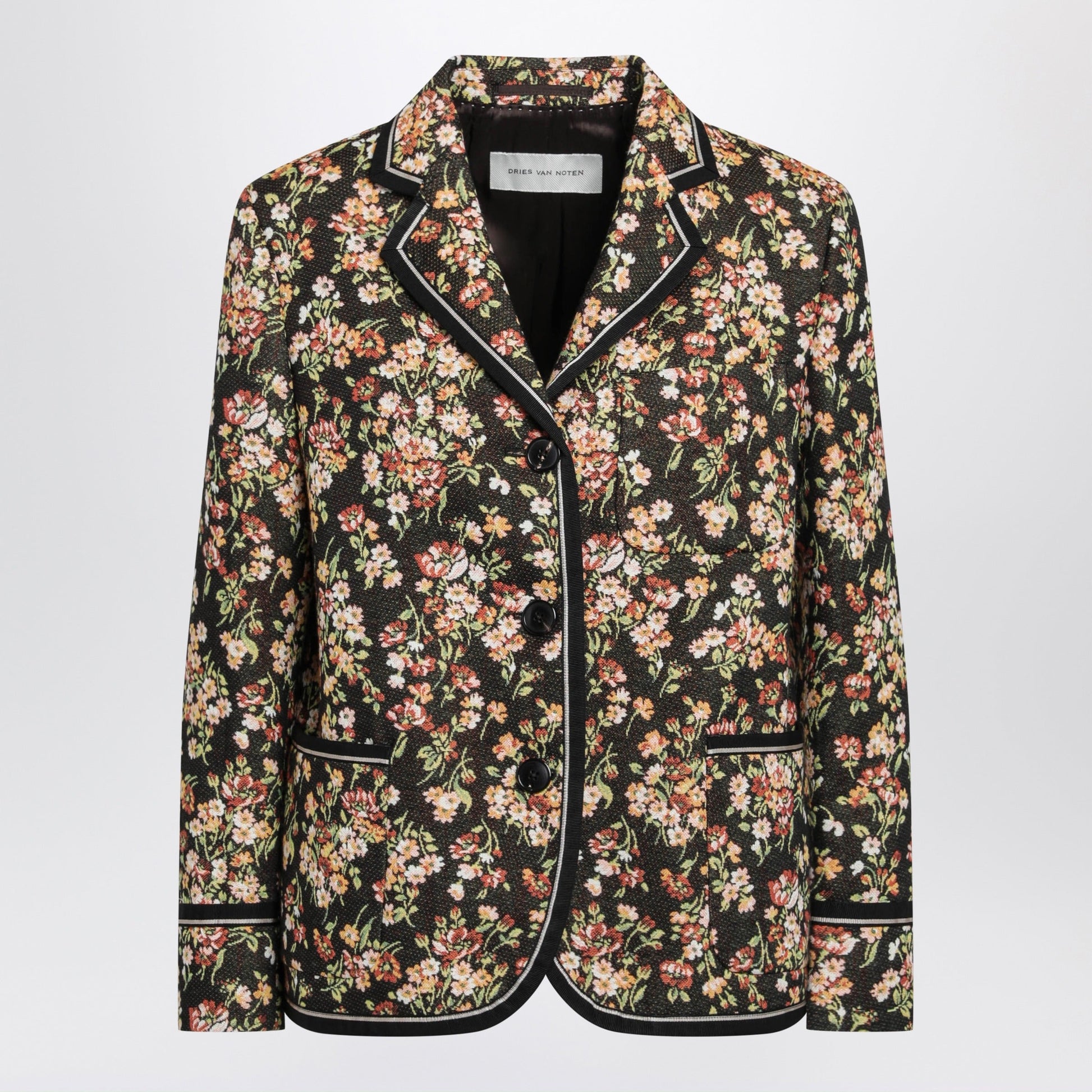 Dries Van Noten Brown Floral Gobelin Blazer Women DRIES VAN NOTEN