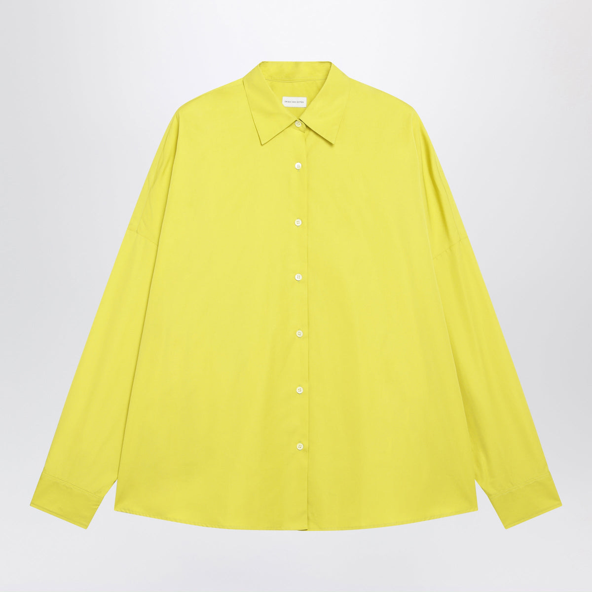 Dries Van Noten Oversized Lime Cotton Poplin Shirt Women DRIES VAN NOTEN