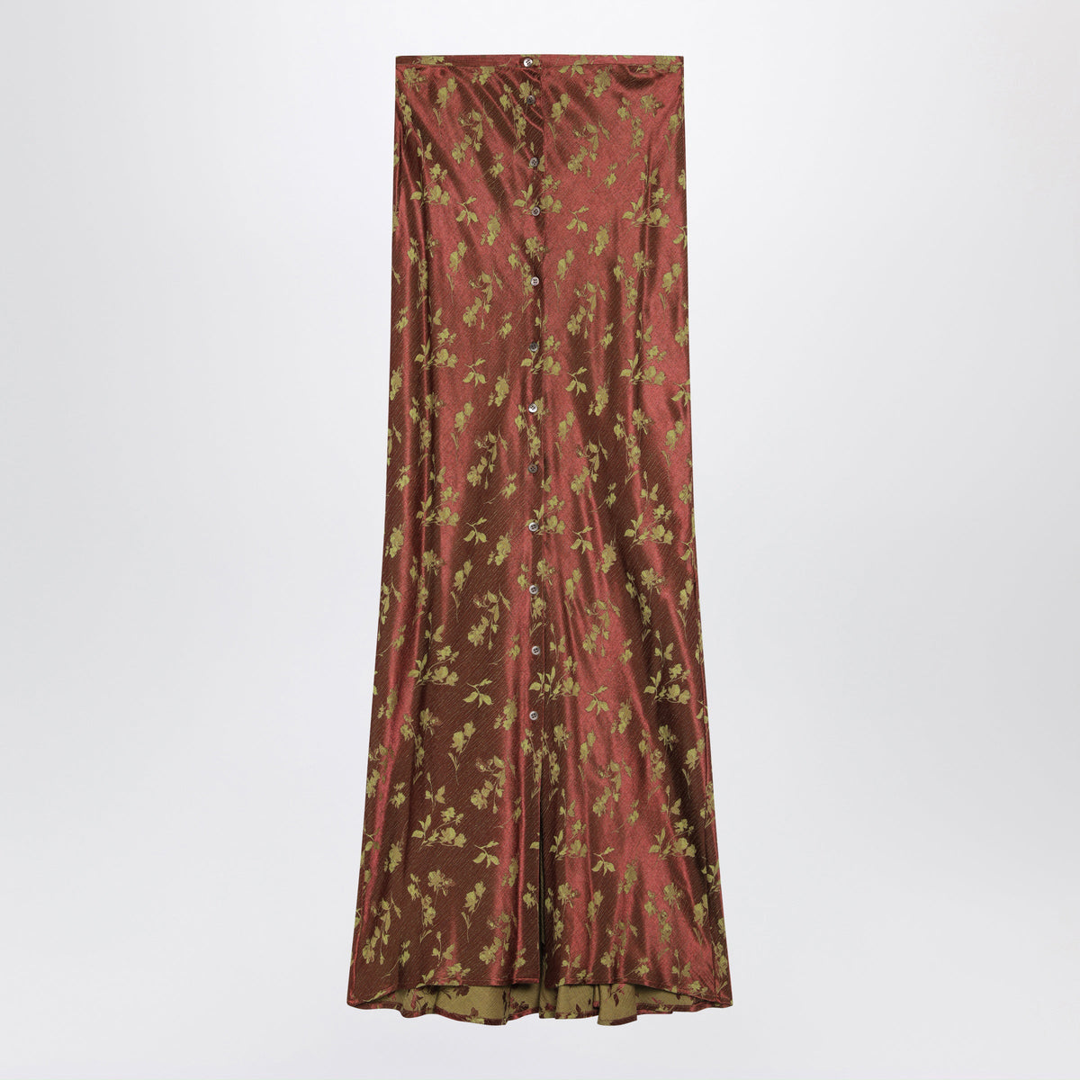 Dries Van Noten Long Rust Skirt In Floral Jacquard Women DRIES VAN NOTEN
