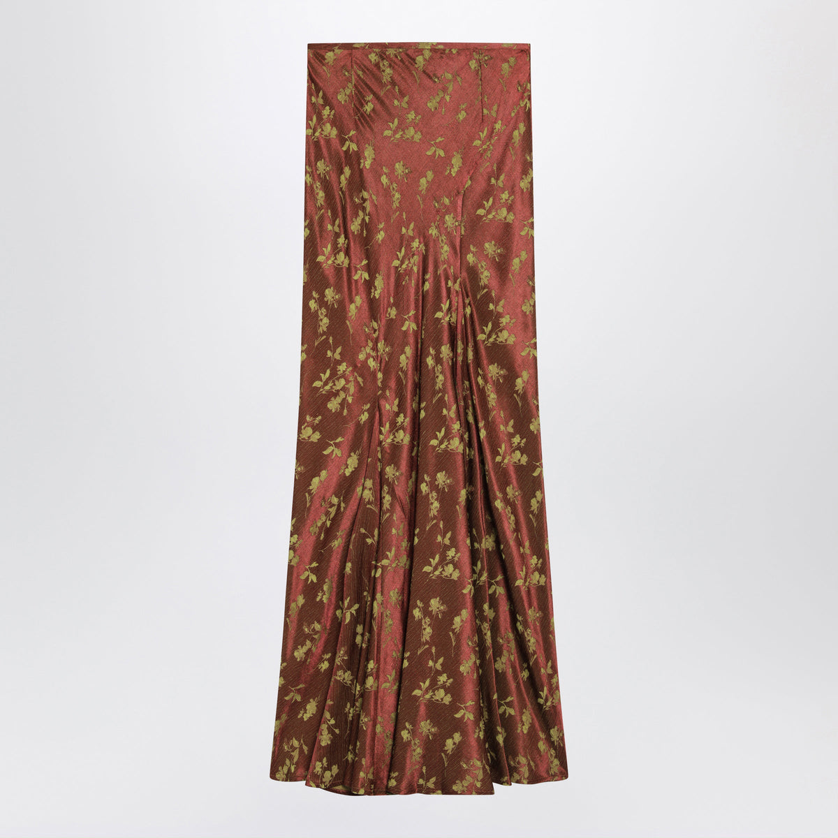 Dries Van Noten Long Rust Skirt In Floral Jacquard Women DRIES VAN NOTEN