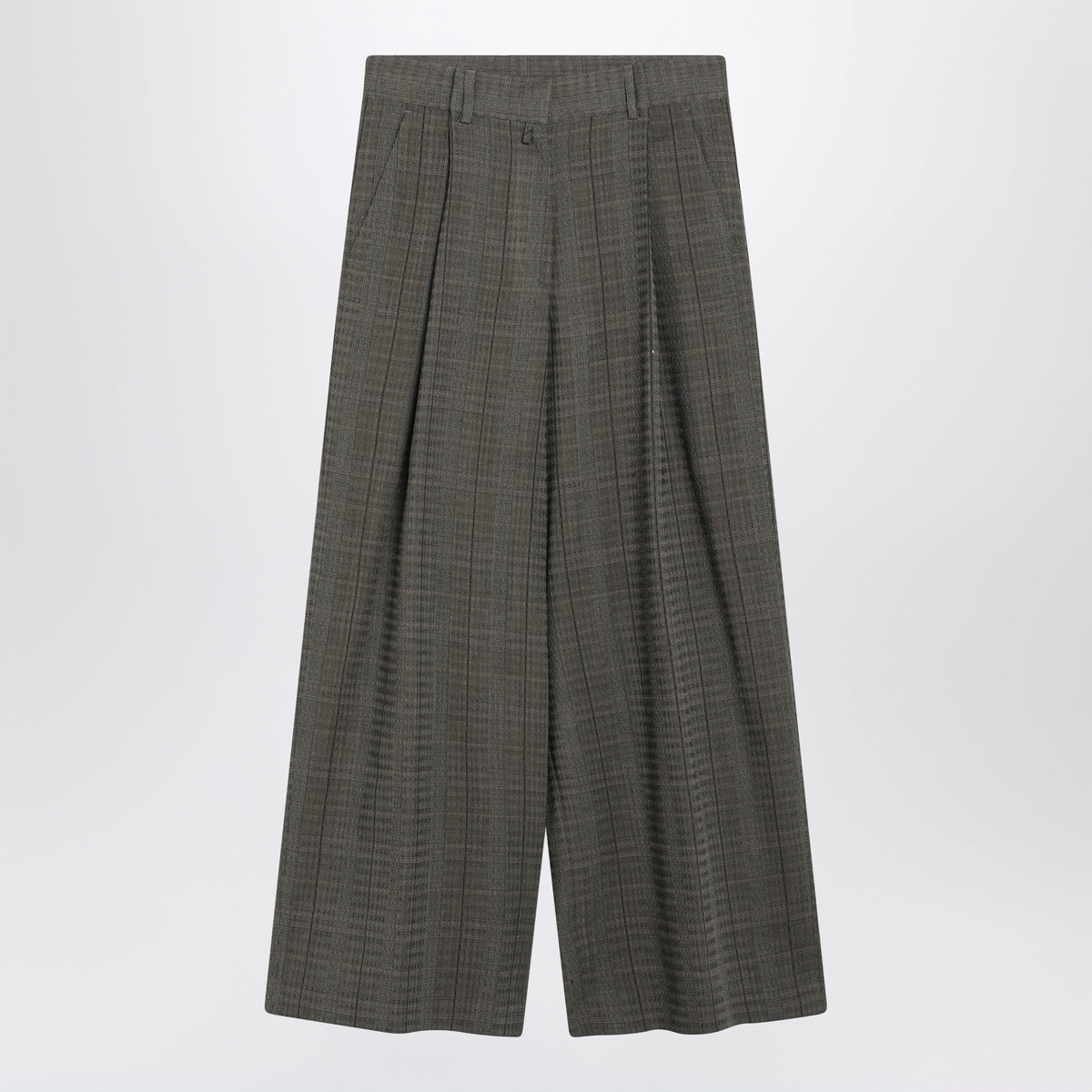 Dries Van Noten Cement Wide-Leg Wool Trousers Women DRIES VAN NOTEN